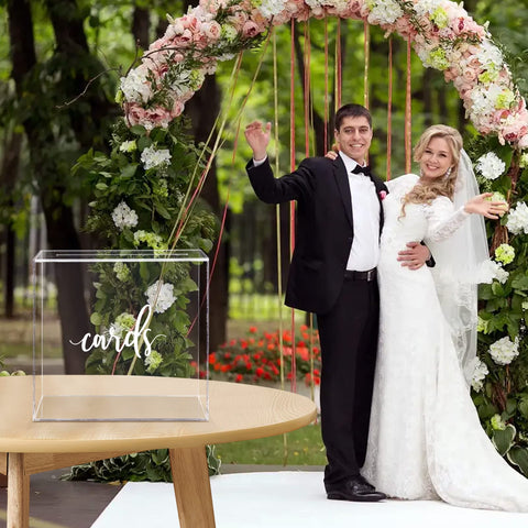 Hooqict clear acrylic card box for reception setup and gifting