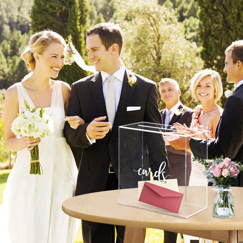 Hooqict wedding and baby shower card box keeps guest messages tidy