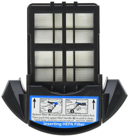 Hoover 440005573 filter for Hepa exhaust improves airflow in compatible vacuums.