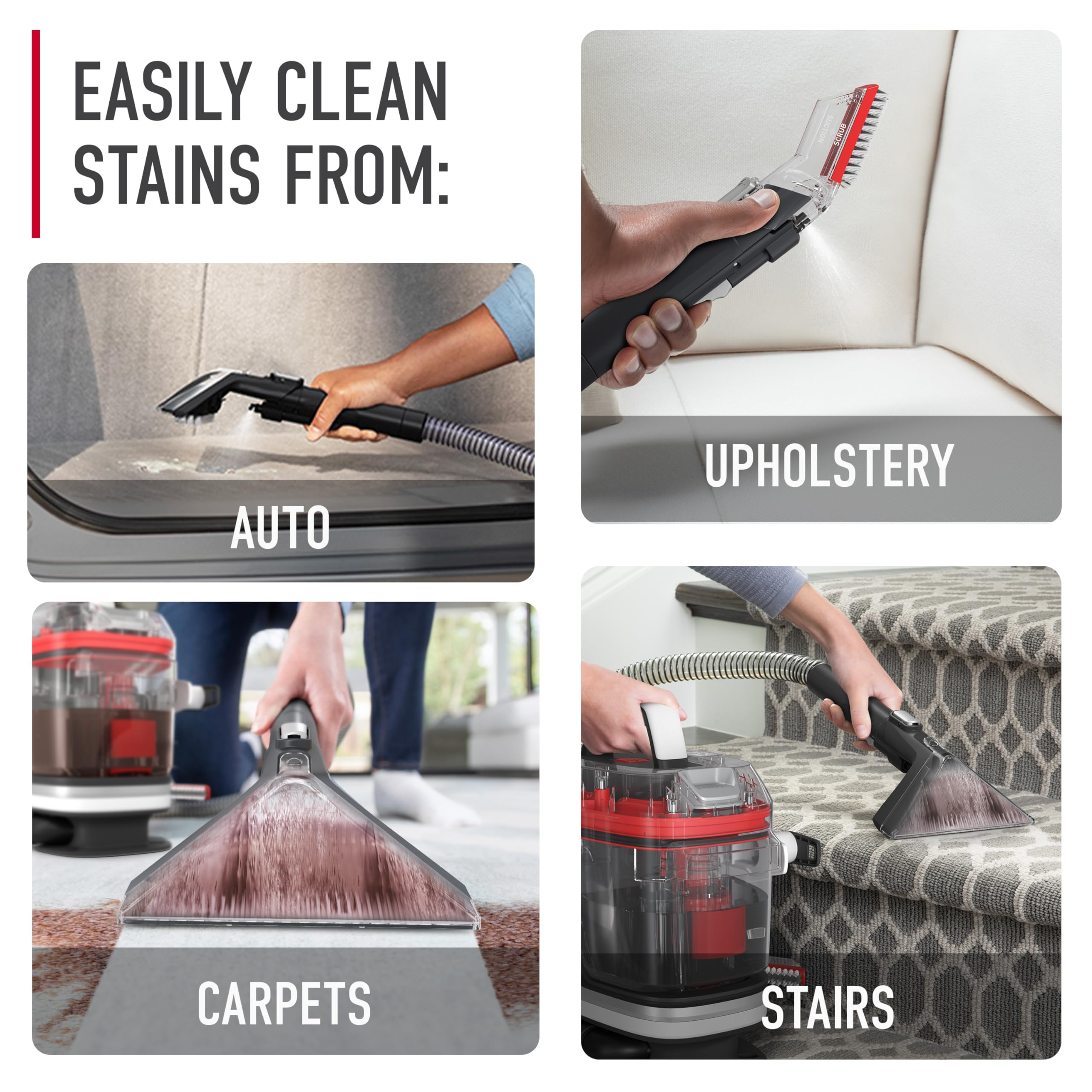 Hoover CleanSlate Plus dual tank system separates clean and dirty water for better control.