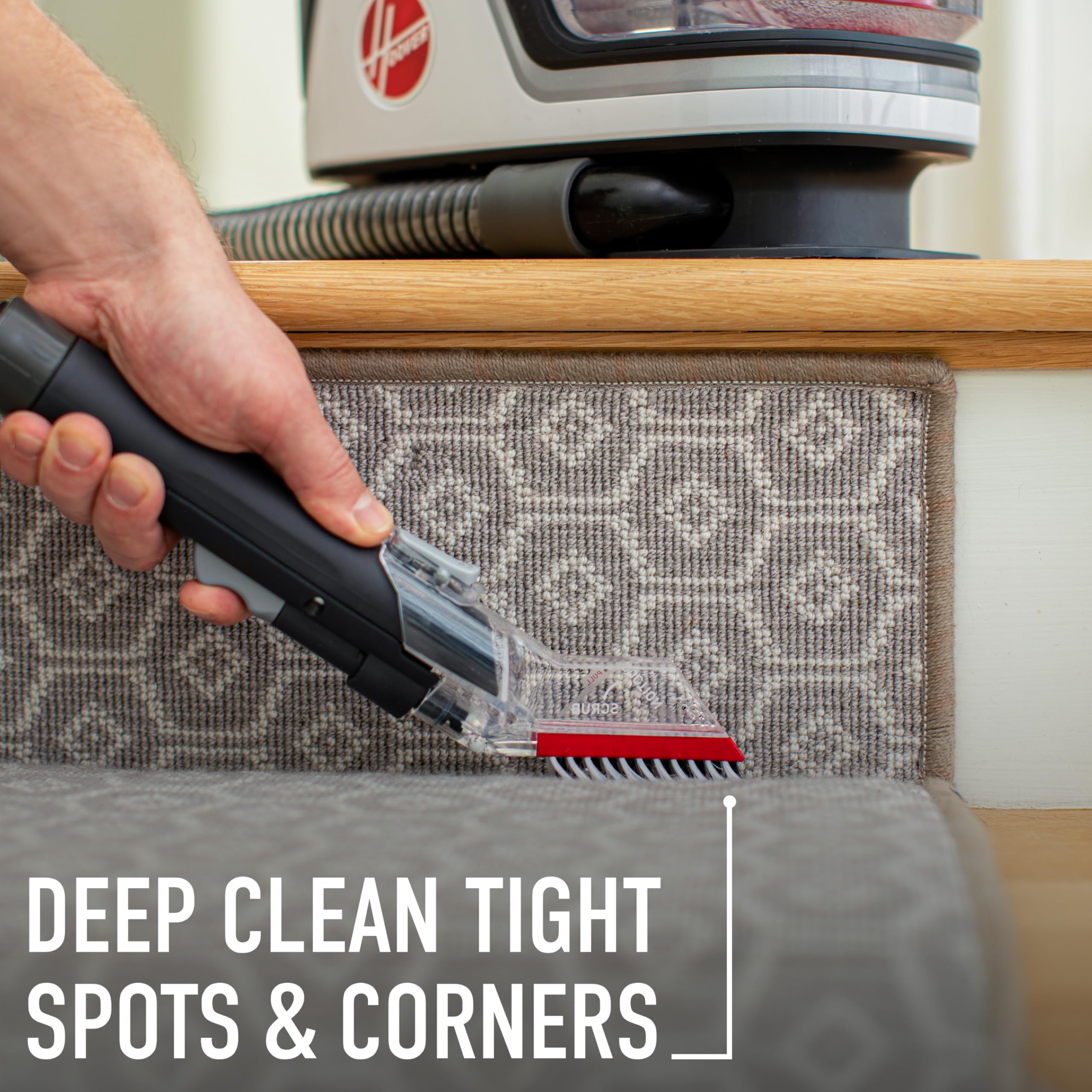 Hoover CleanSlate Plus portable design enables on-the-go stain removal.