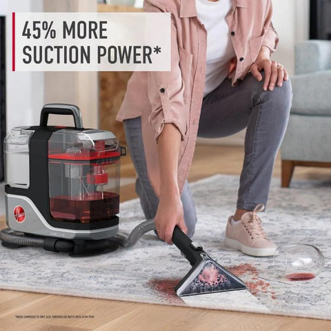 Hoover CleanSlate XL TightSpot tool reaching tight crevices
