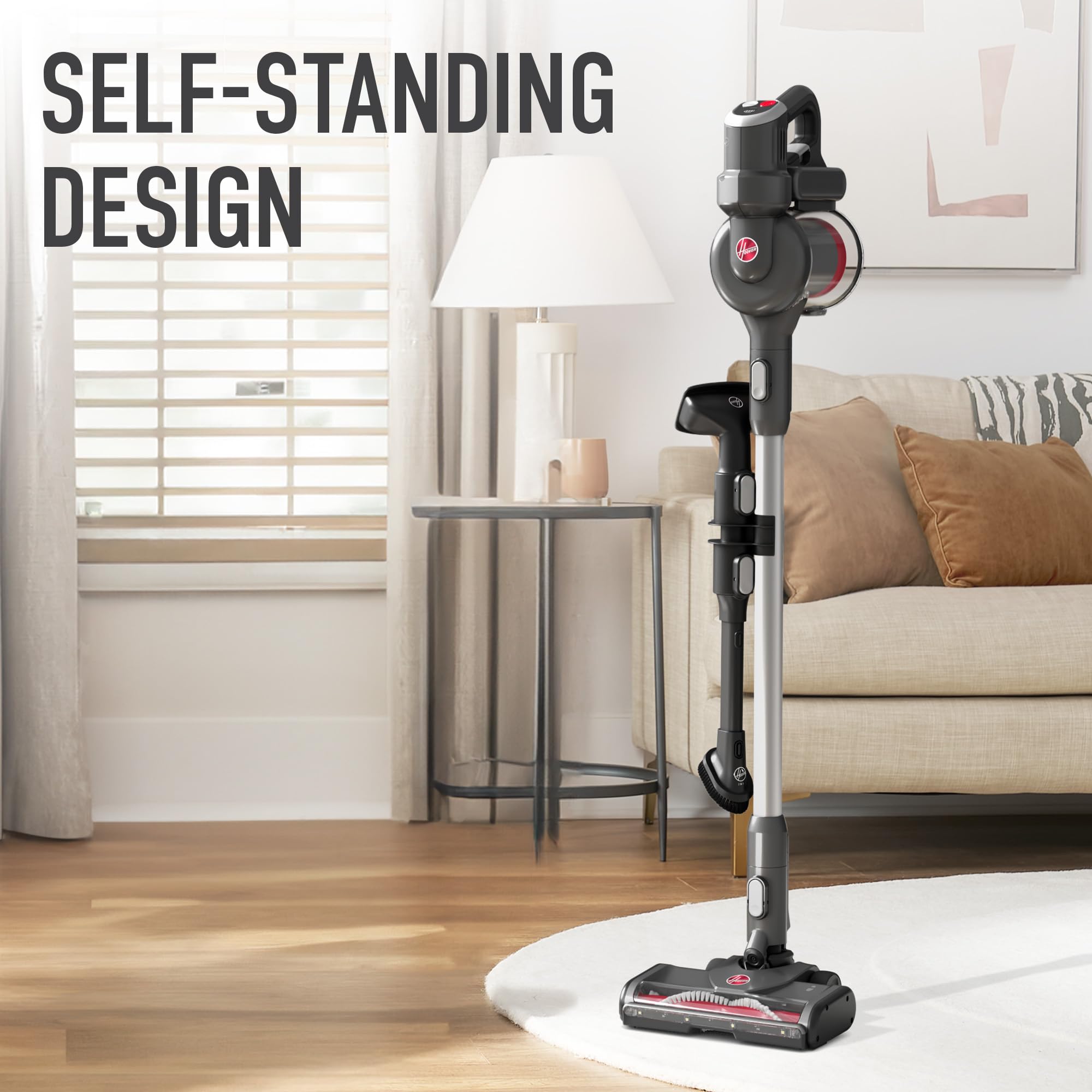 Hoover Excelerate suction performance on carpets and hard floors for thorough results