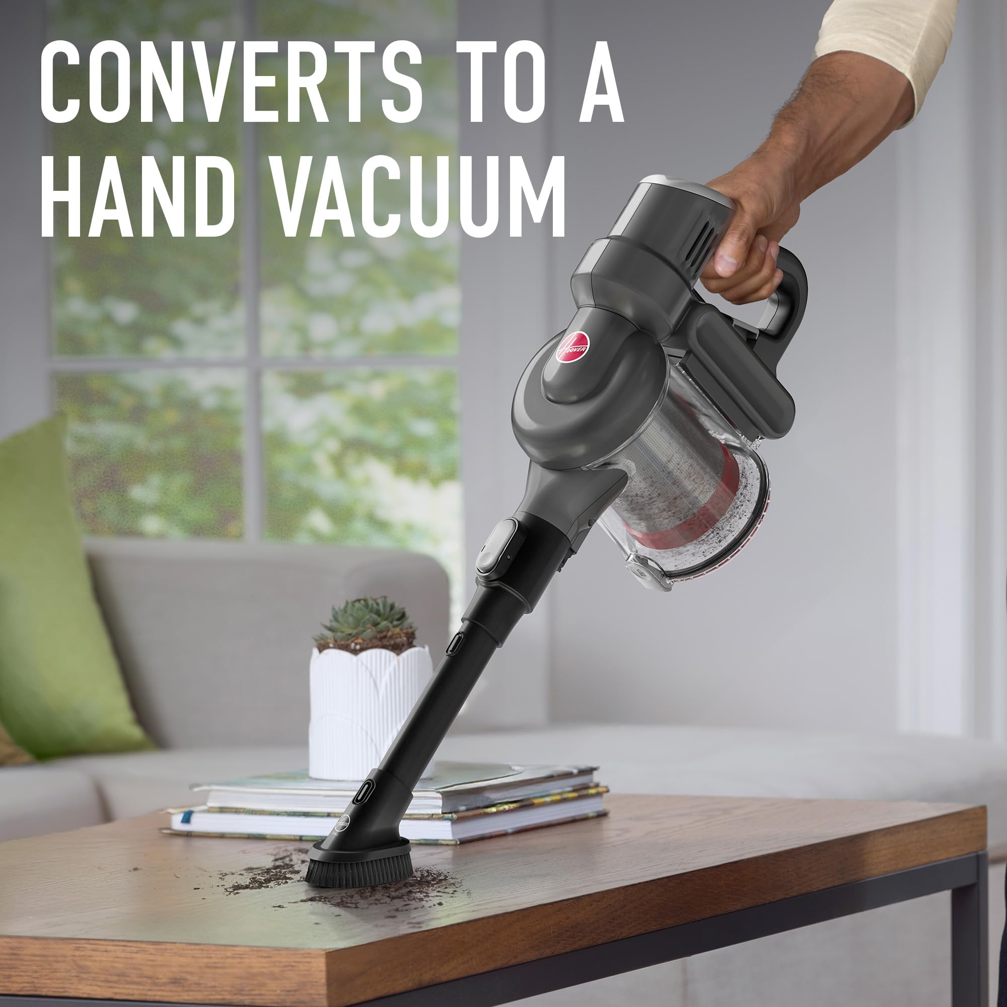 Hoover Excelerate handheld conversion enables above-floor cleaning of upholstery and stairs