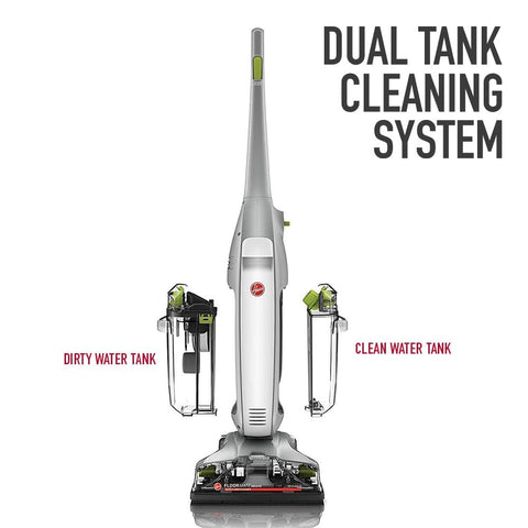 Hoover FloorMate Deluxe dual-tank system keeps clean and dirty water separate during use
