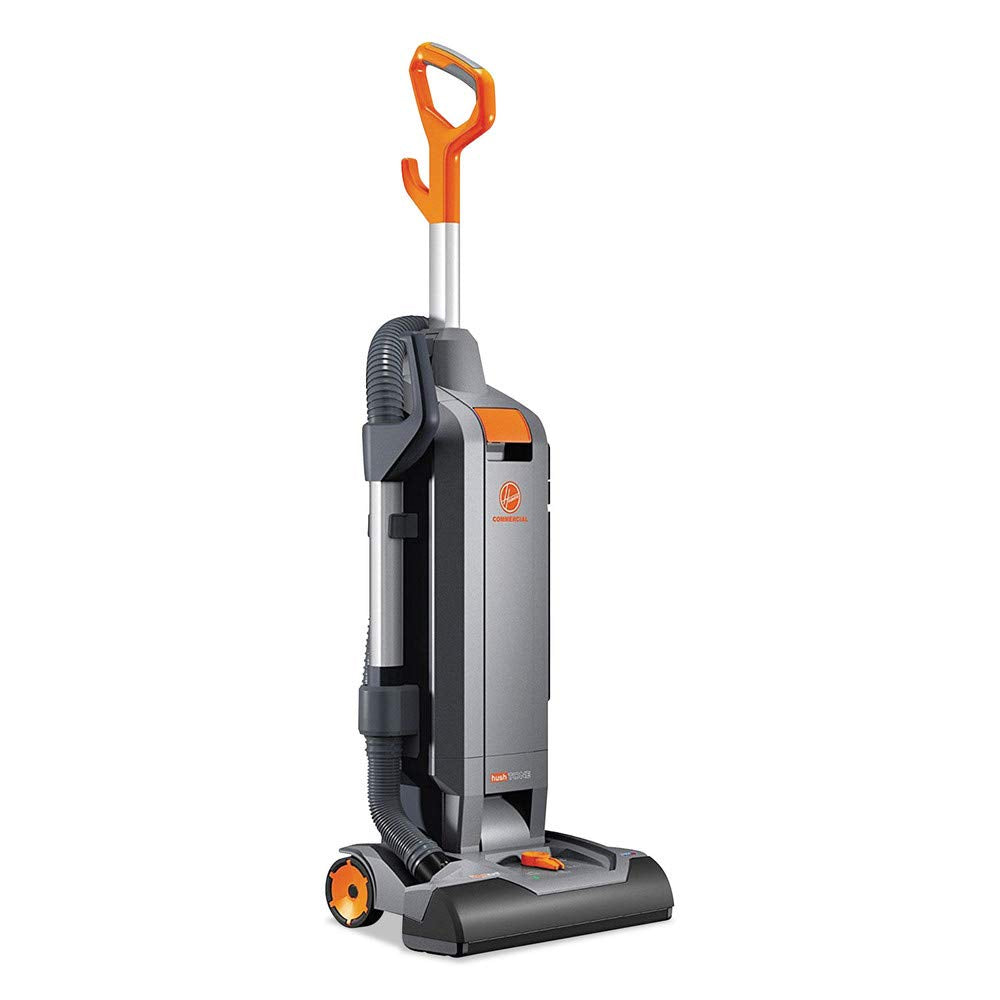 Hoover HushTone 15-inch vacuum showing quiet operation for busy homes