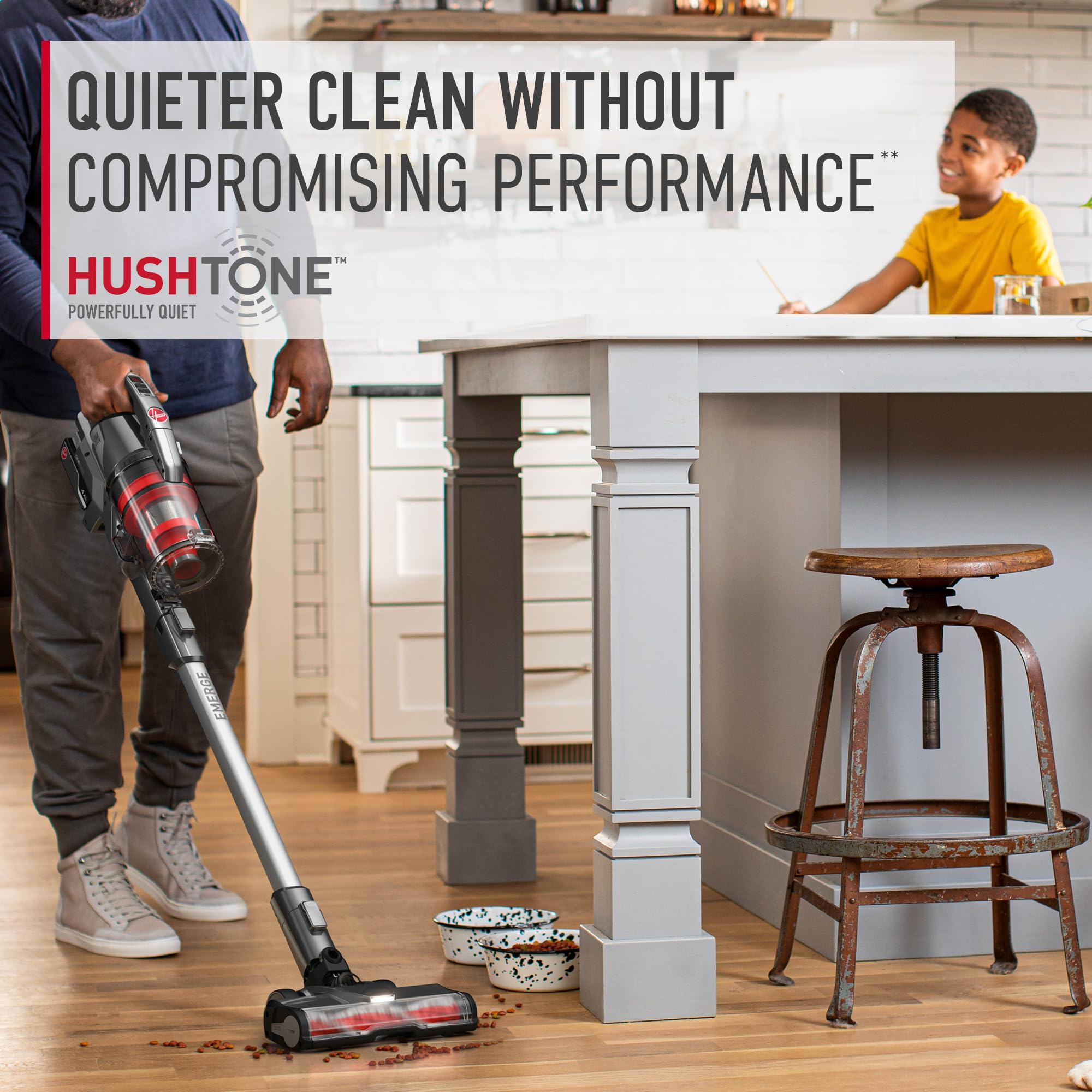 Hoover ONEPWR WindTunnel Emerge cordless freedom with up to 45 minutes runtime.