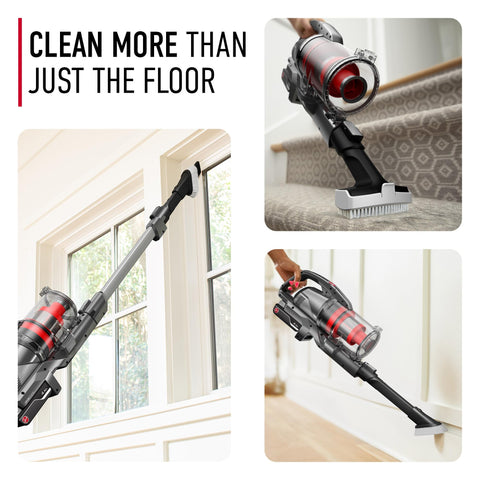 Hoover ONEPWR WindTunnel Emerge Hushstone system delivers quiet cleaning with power.