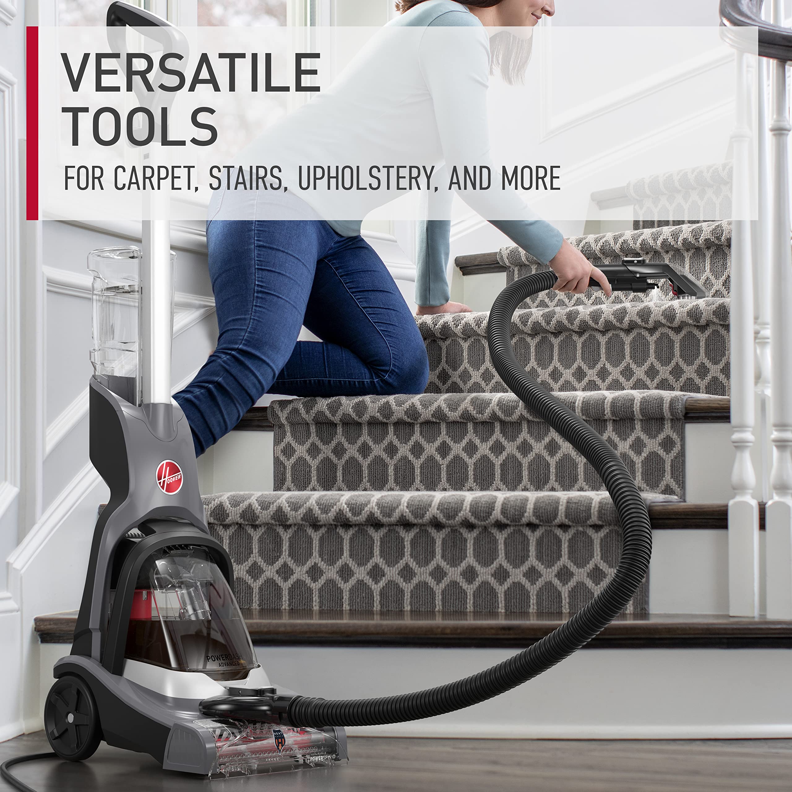 Hoover PowerDash HeatForce drying promotes faster carpet drying after cleanups.