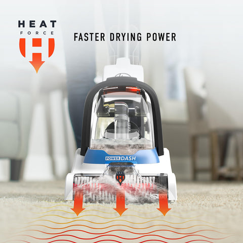 Hoover PowerDash Pet compact uses HeatForce for faster carpet drying