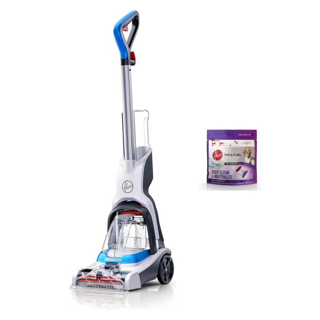 Hoover PowerDash Pet front view shows a compact, powerful cleaner for small spaces