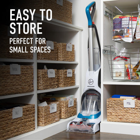 Hoover PowerDash tank and controls image emphasizes easy operation and quick refill