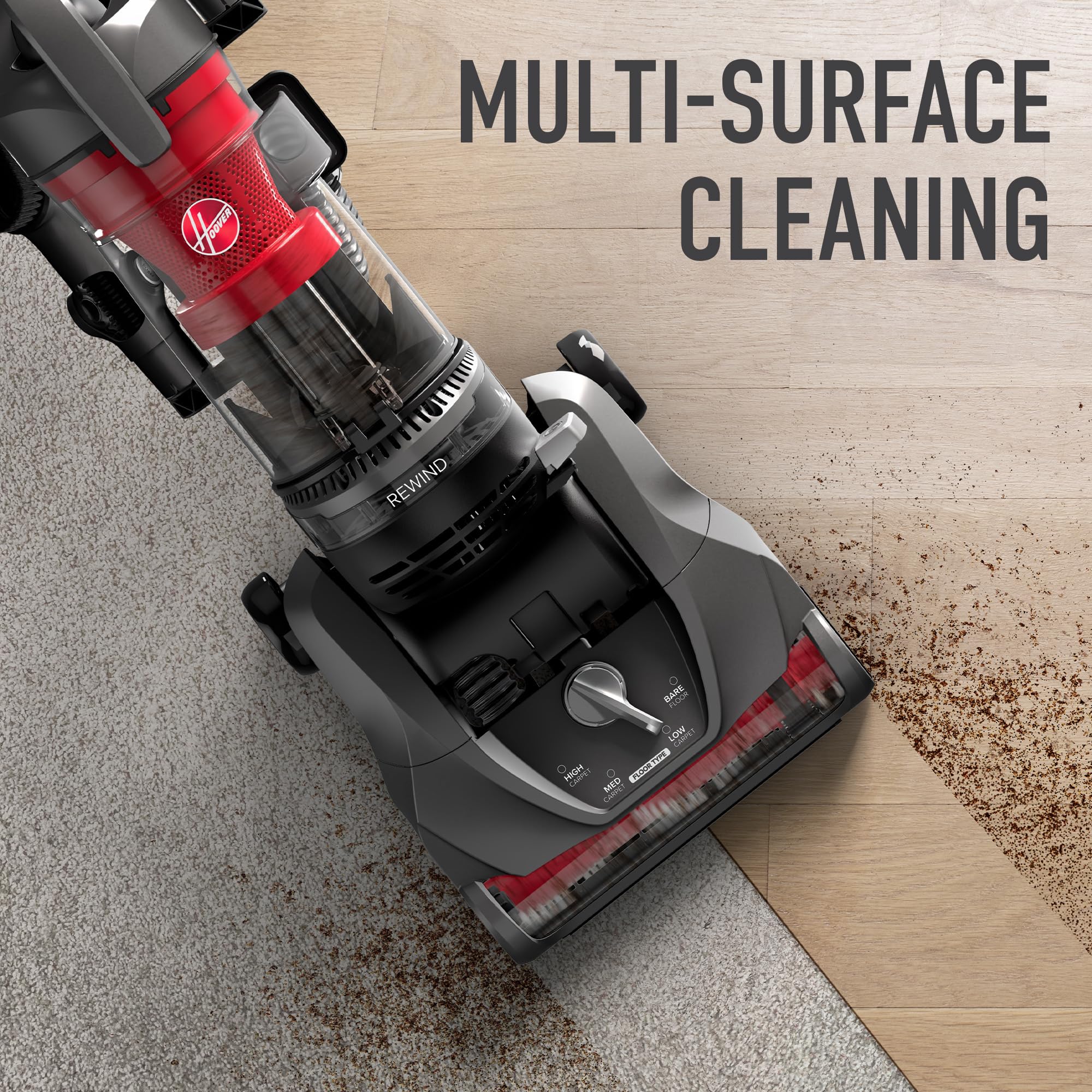 Hoover Rewind Pet Turbo Tool removes pet hair efficiently.