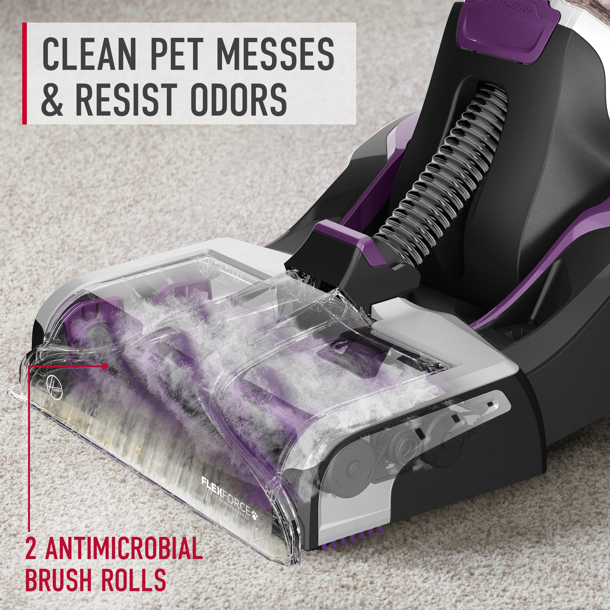 Hoover SmartWash Pet Auto Mix dispensing the right cleaning solution