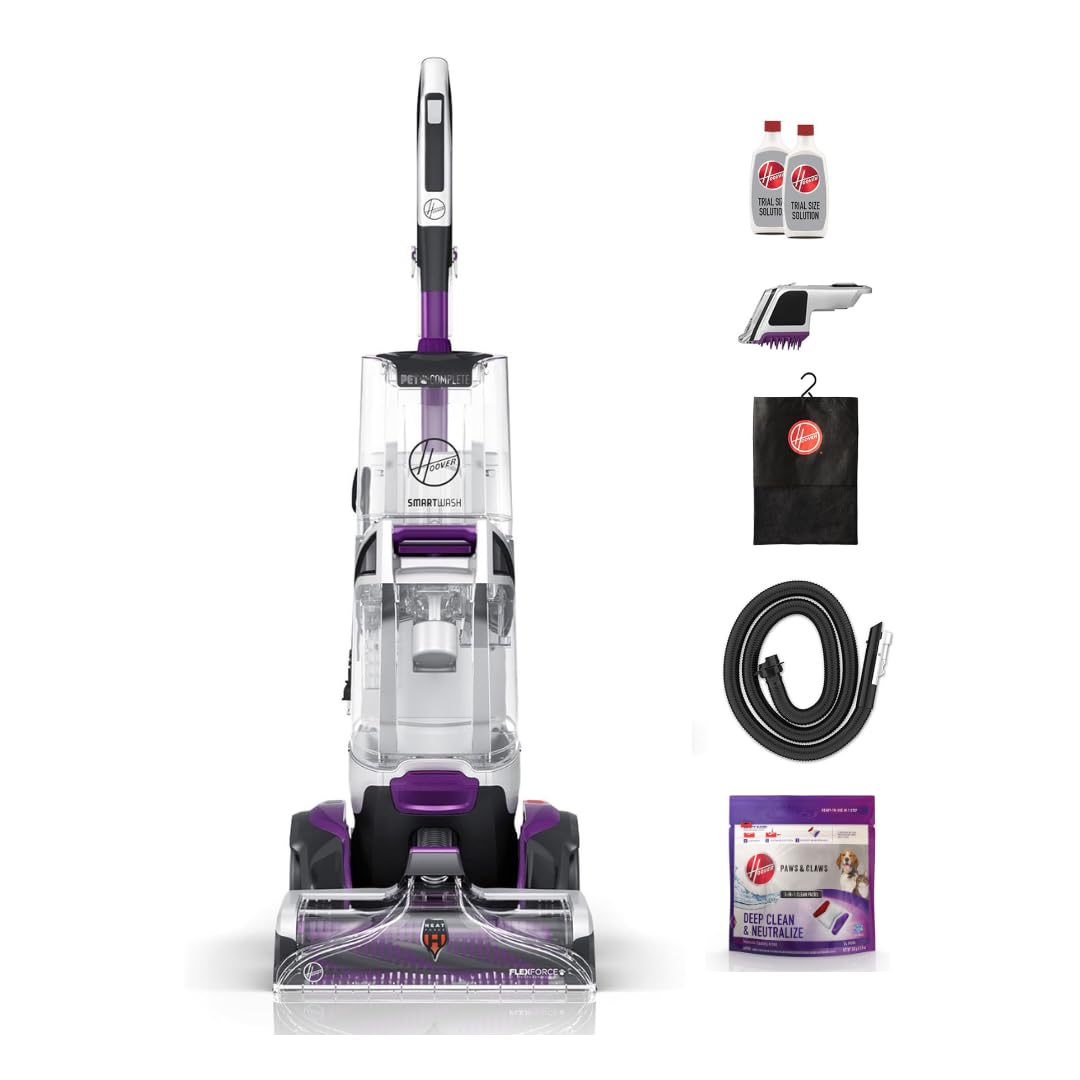 Hoover SmartWash Pet in motion showing forward cleaning action for quick carpet refresh