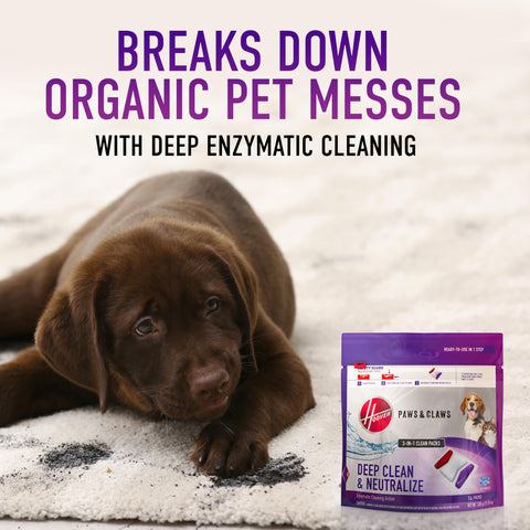 Hoover SmartWash Pet Clean Packs with enzymatic formula for pet messes