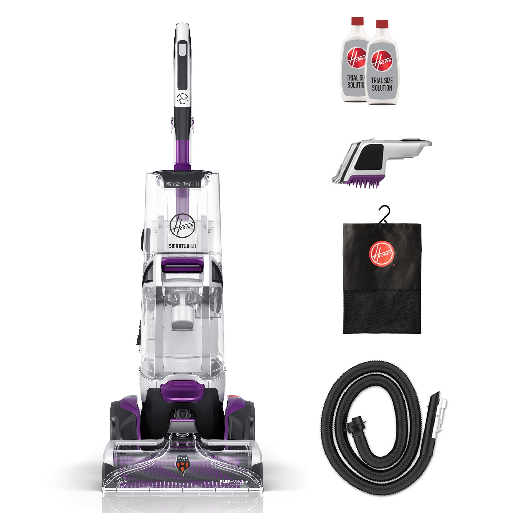 Hoover SmartWash Pet front view showing compact design for easy storage