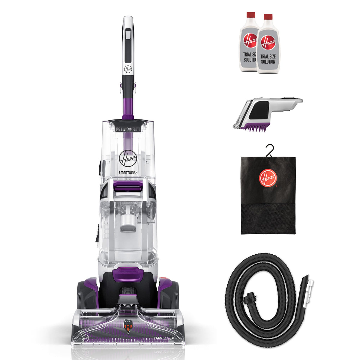 Hoover SmartWash Pet front view showing compact design for easy storage