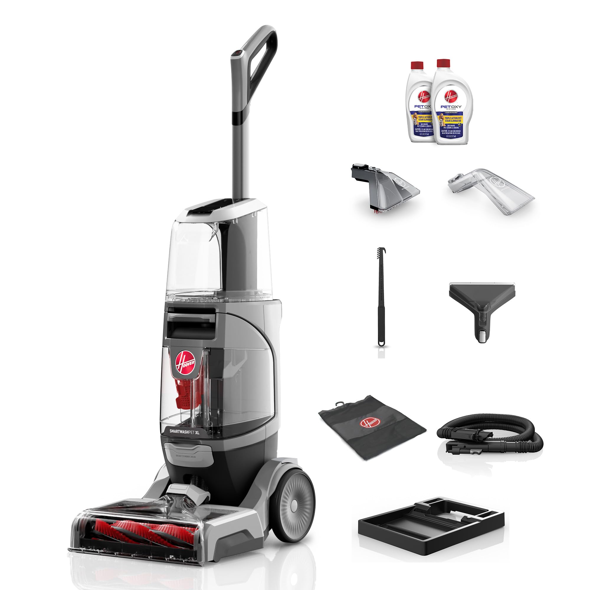 Hoover SmartWash Pet XL in action cleaning carpet fibers