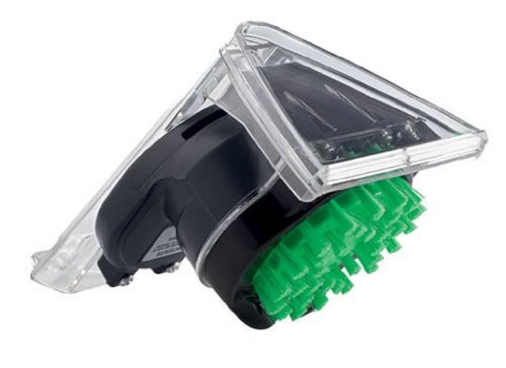 Hoover SpinScrub Hand Tool in action, deep-cleaning upholstery fibers