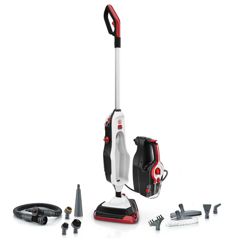 Hoover Steam Complete Pet Steam Mop in action for fast, thorough sealed-floor cleaning.
