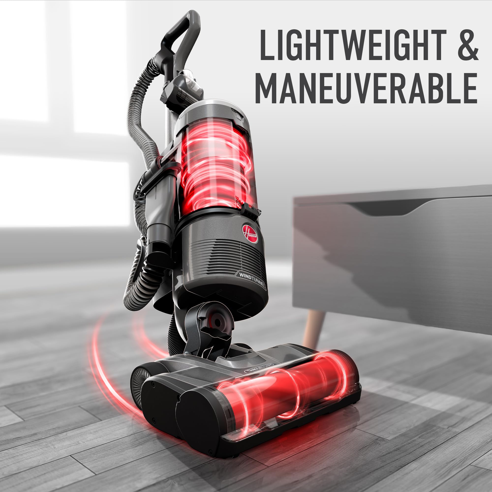 Built-in extension wand for above-floor cleaning and stairs
