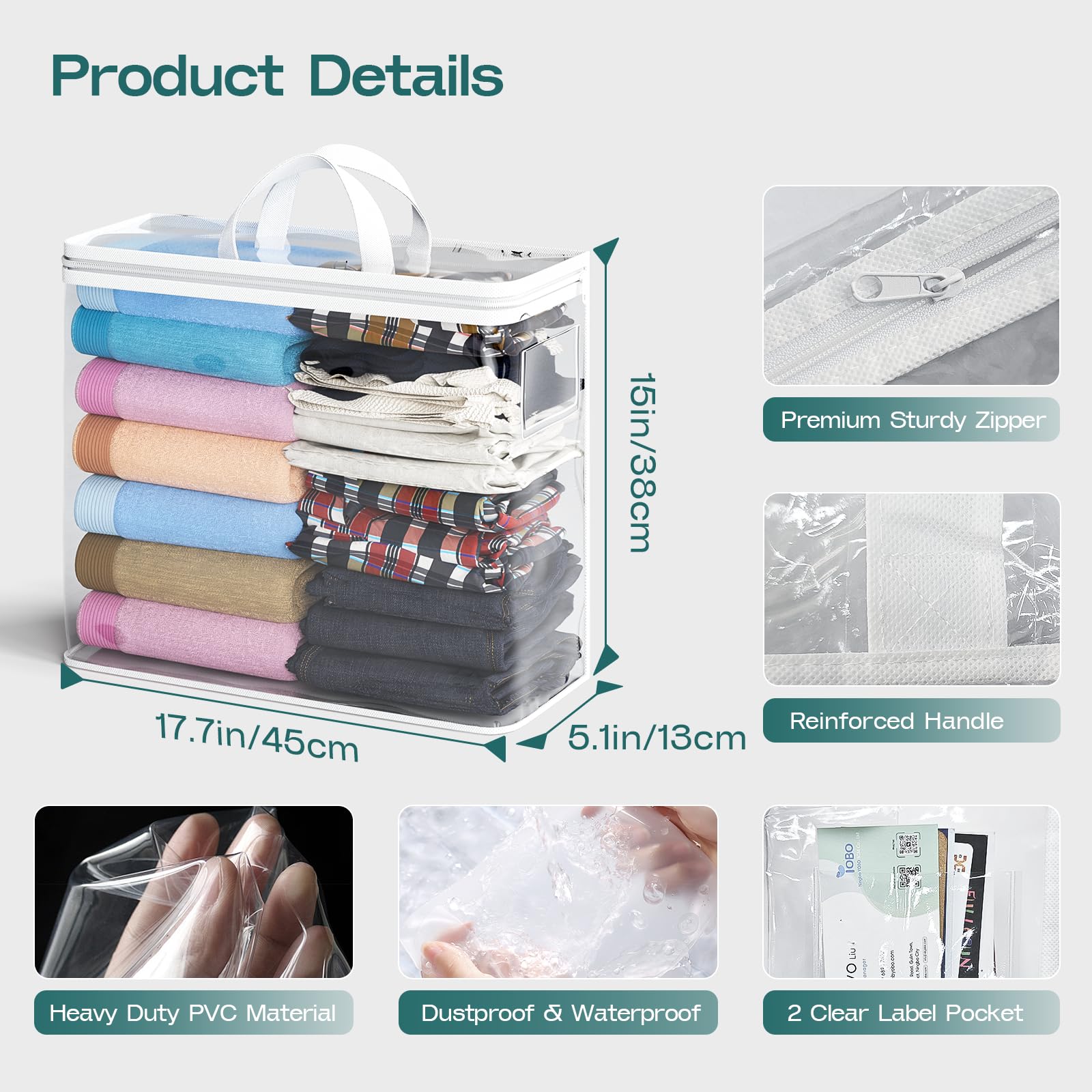 Hopack 22L closet organizer bags for blankets simplify under-bed storage and space saving.