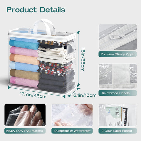 Hopack 22L closet organizer bags for blankets simplify under-bed storage and space saving.