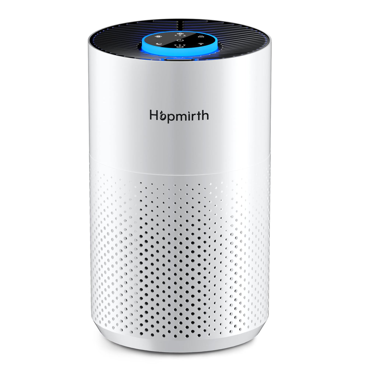 Hopmirth Upgraded Air Purifier front view showing clean air in any room.