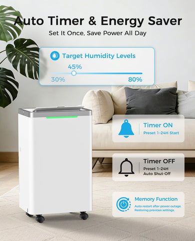 HOPSEN dehumidifier casters and handle make moving easy
