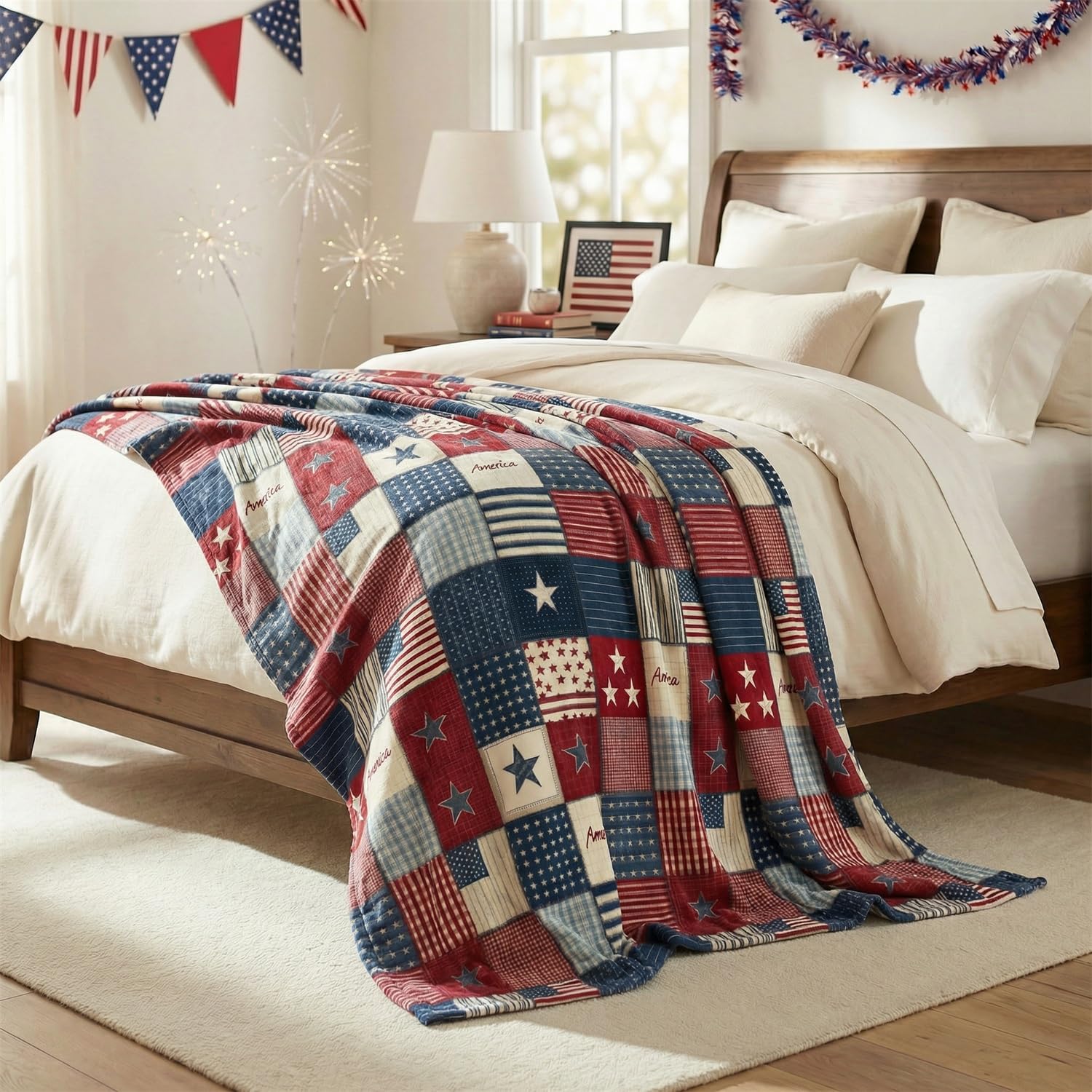 Horaldaily patriotic blanket gift-ready packaging enhances gifting appeal
