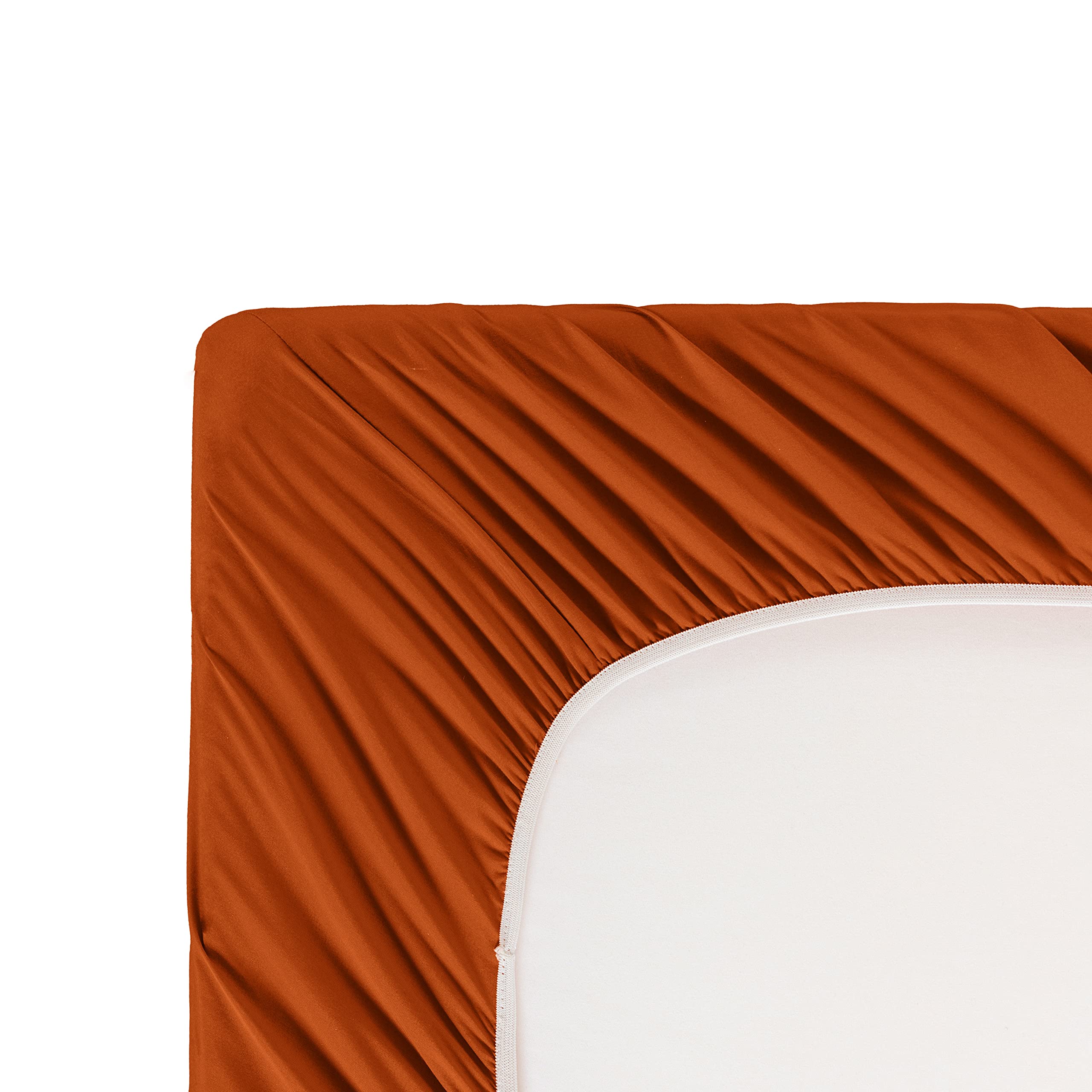 Horbaunal burnt orange queen bedding texture emphasizes soft microfiber feel