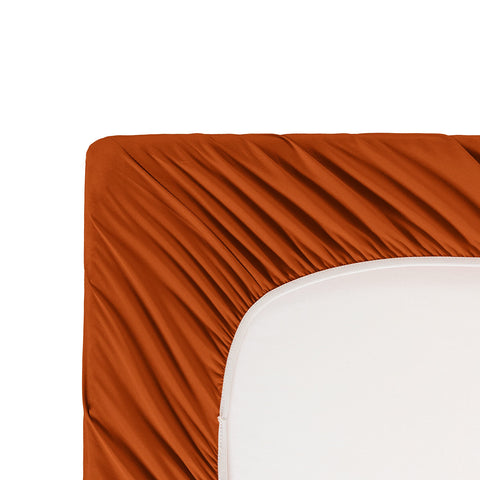 Horbaunal burnt orange queen bedding texture emphasizes soft microfiber feel