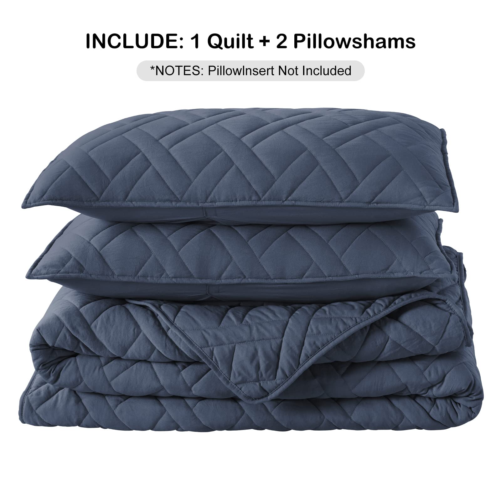 Machine-wash care label on HORIMOTE HOME quilt set for easy maintenance