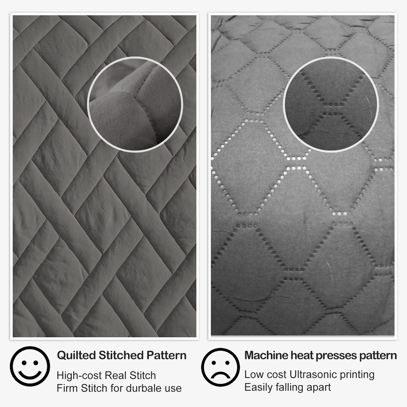 Diamond pattern detail on the Horimote Home quilt adds texture.