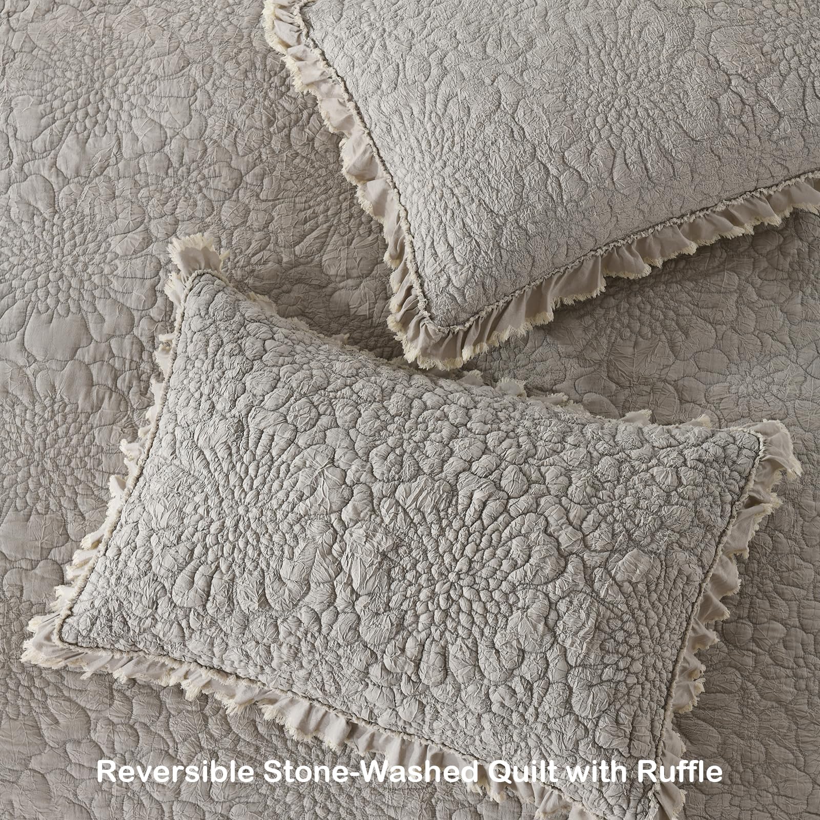 Pillow shams with delicate fringe complete HORIMOTE HOME set