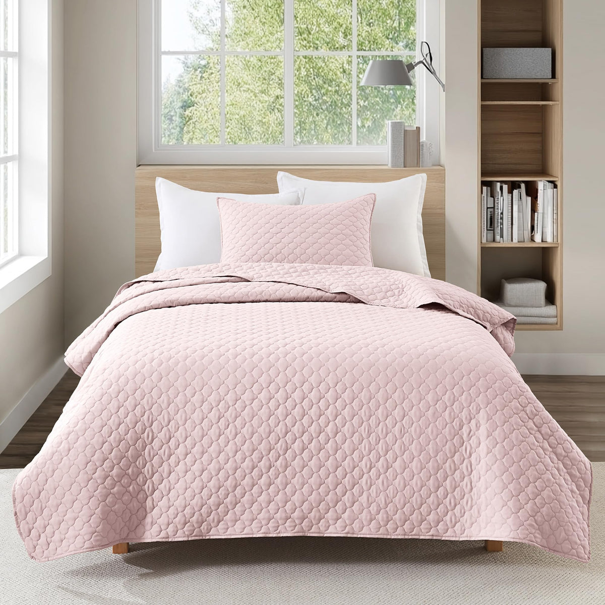 HORIMOTE HOME quilt queen-size light pink enhances summer bedroom style.