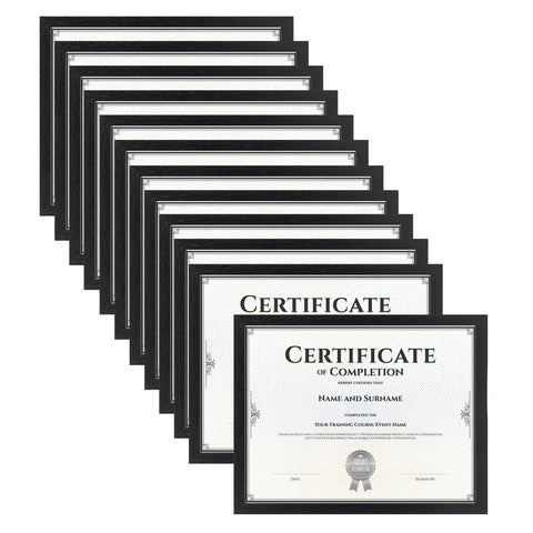 Horlimer 8.5x11 frame set 12 front view for certificate display.
