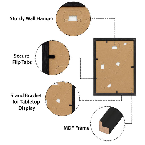 Horlimer 8.5x11 frame set 12 kickstand ready for horizontal or vertical display.