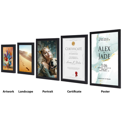 HORLIMER black frames suitable for photos, certificates, or artwork in any space