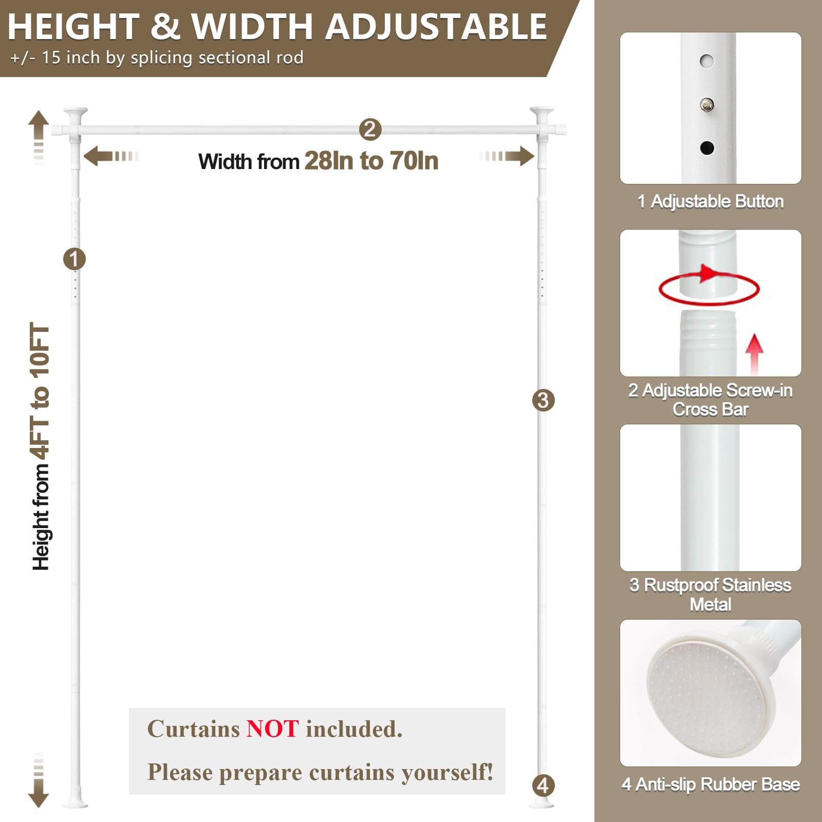 HORSE SECRET height-adjustable design from 4 to 10 feet for flexible spaces.