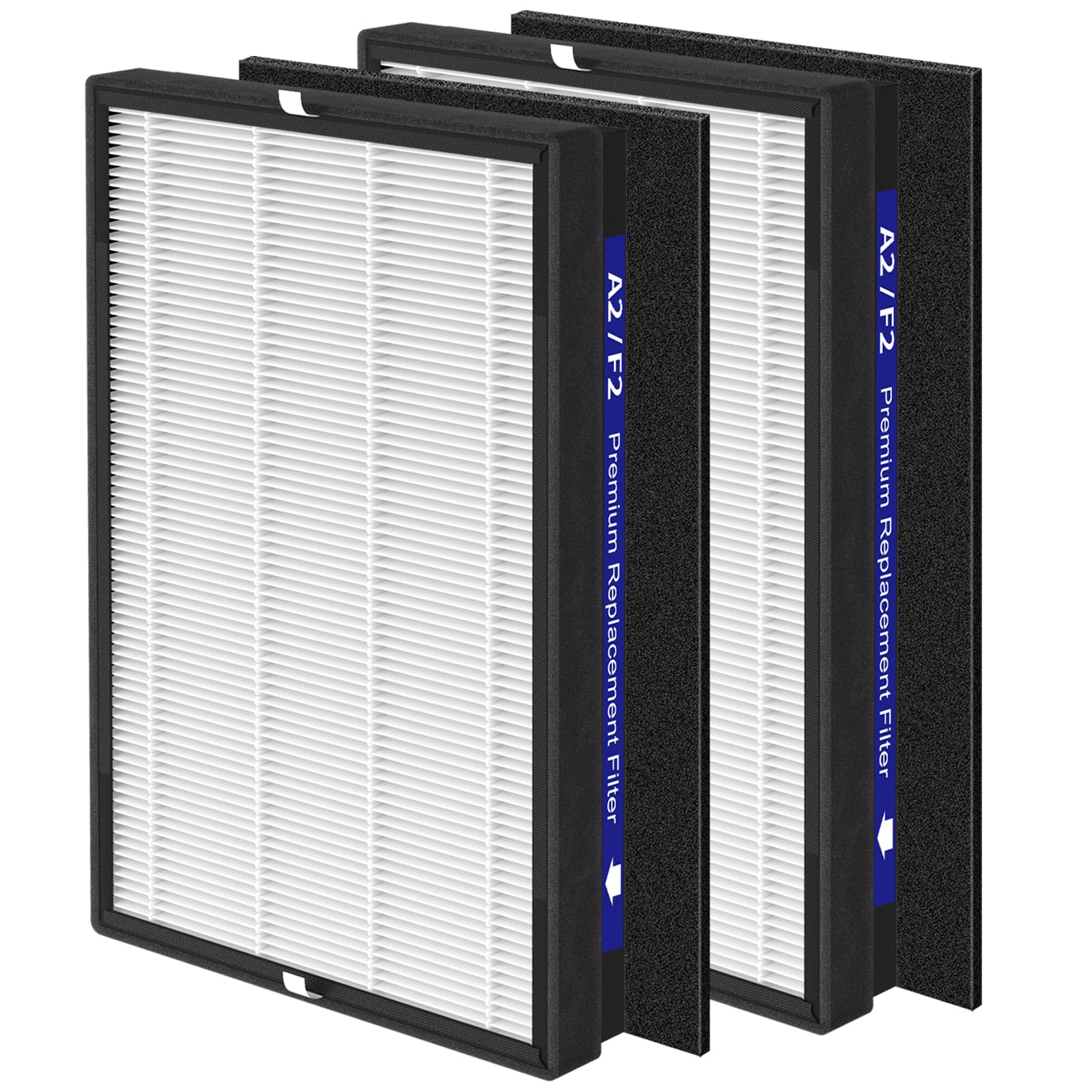 Horserdy A2 F2 true HEPA filter for 3M Filtrete purifiers captures 0.3 micron particles