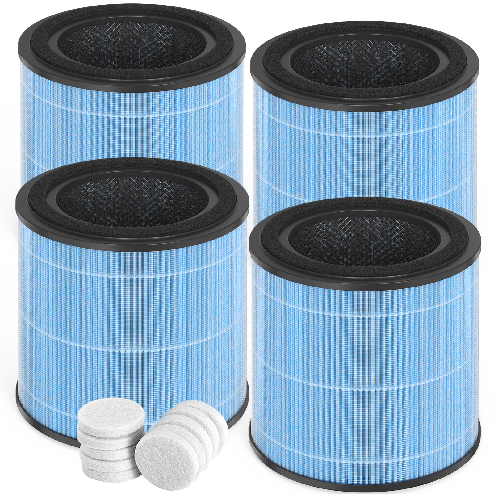 Horserdy AP0601 four-pack filters for AIRTOK purifier, optimized fit.