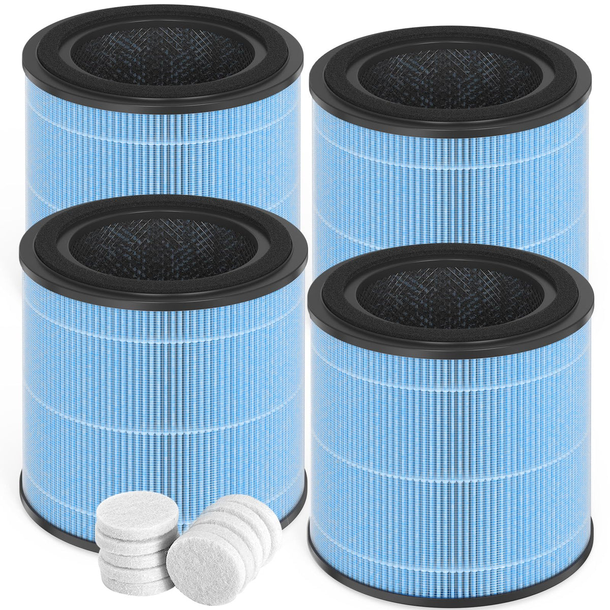 Horserdy AP0601 four-pack filters for AIRTOK purifier, optimized fit.