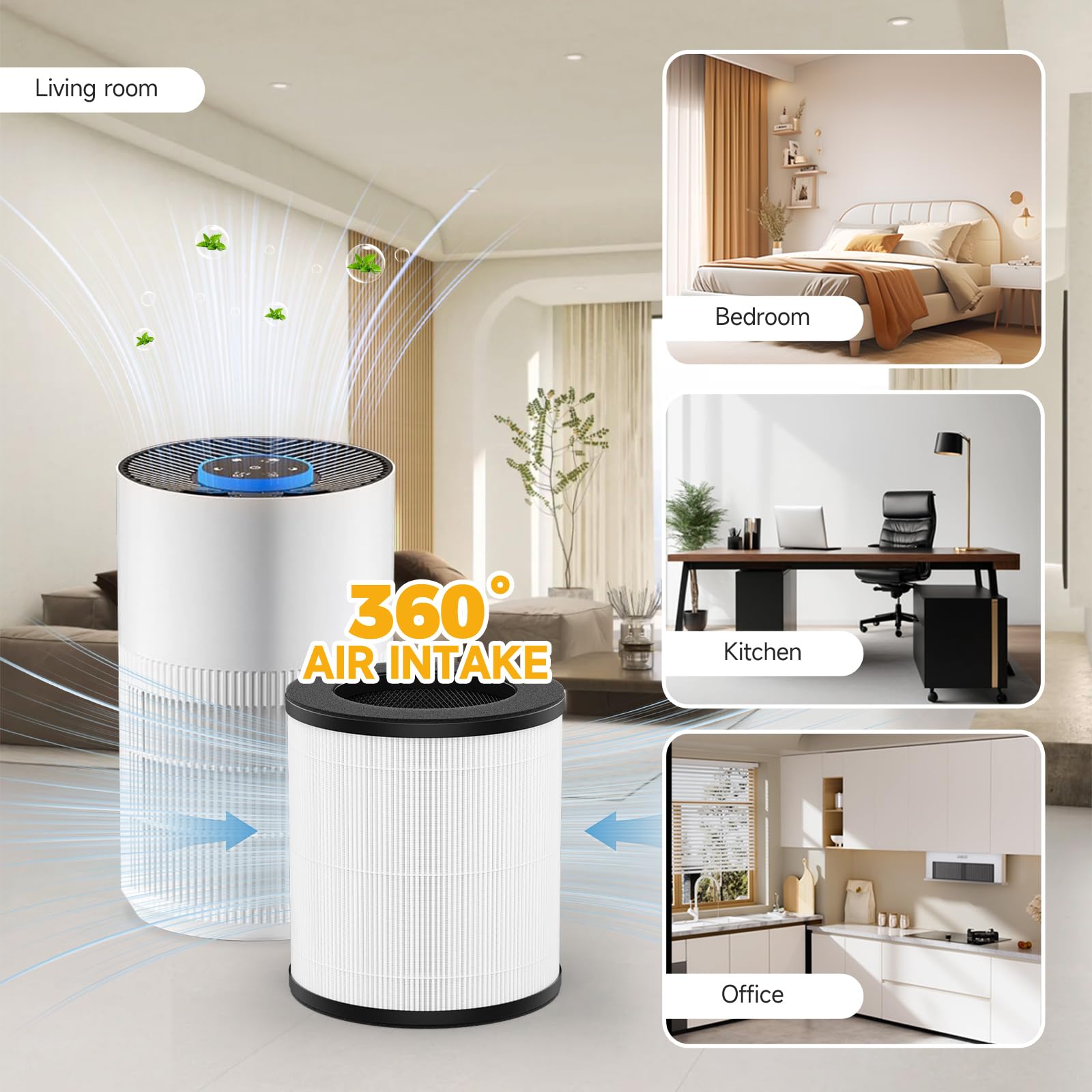 Horserdy easy installation, swap without tools for uninterrupted air purification.