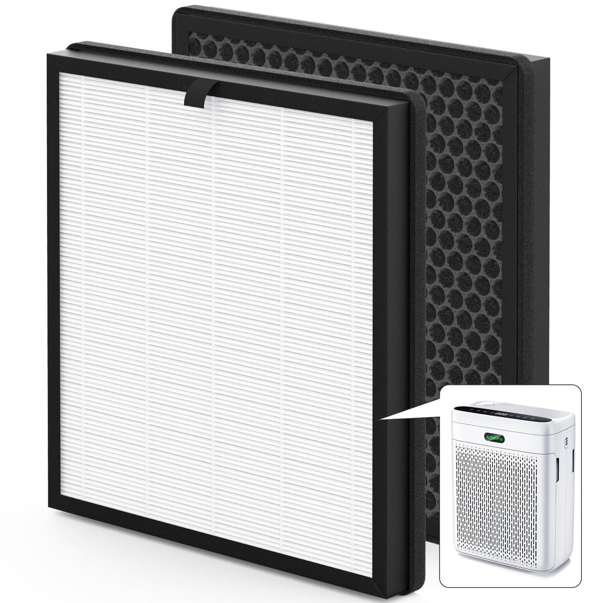 Horserdy F1 replacement filter pack of 2 for AMEIFU; supports long-term clean air at home.