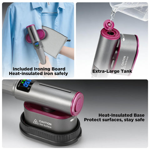 HORTIGRACE mini ironing board included for stable steaming