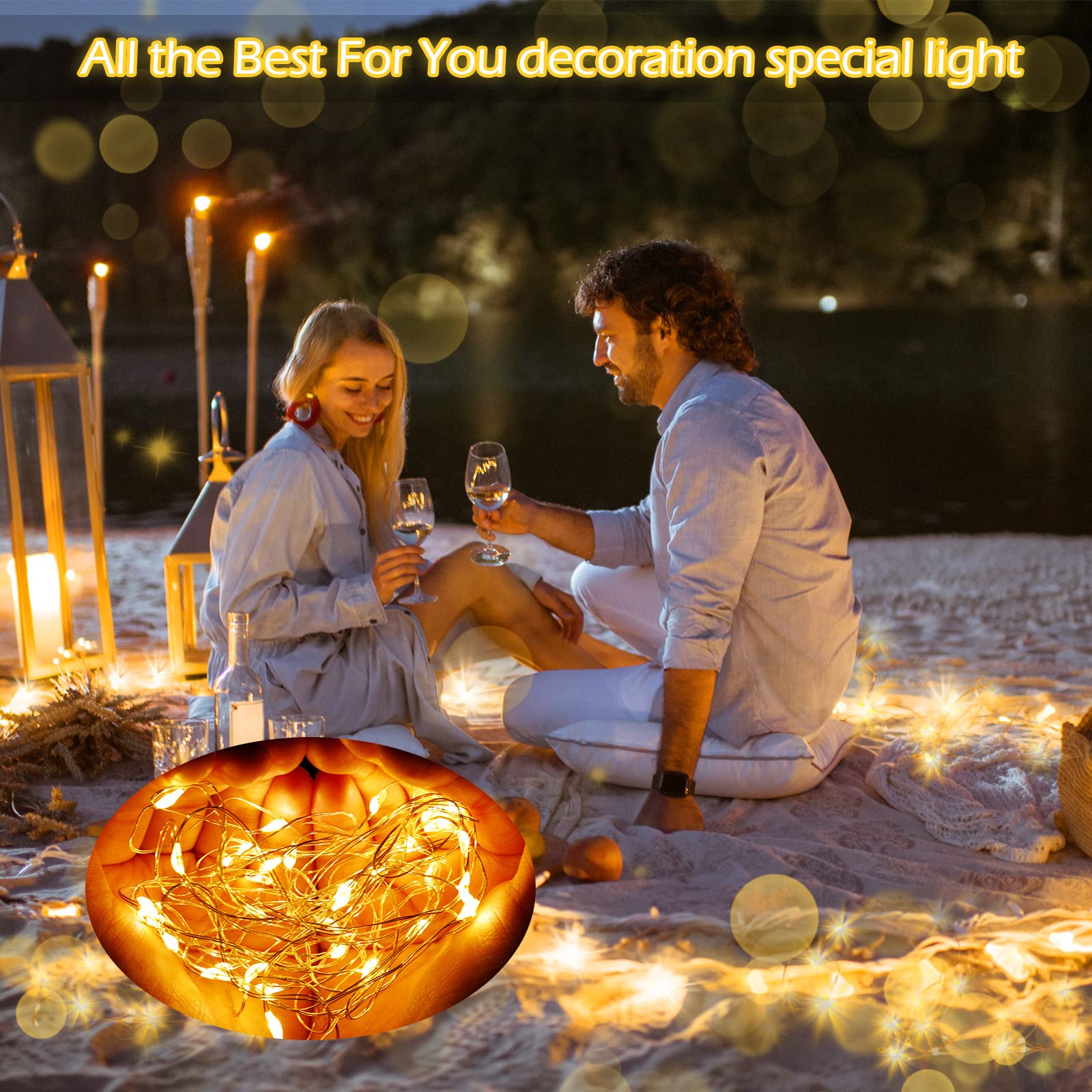 Hortsun fairy lights create romantic ambience for events and rooms.
