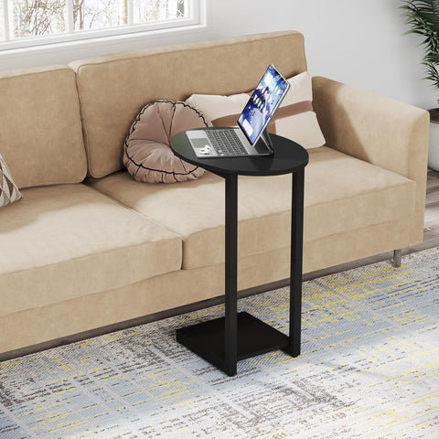 Hosfais bedside compact night stand black keeps essentials within reach