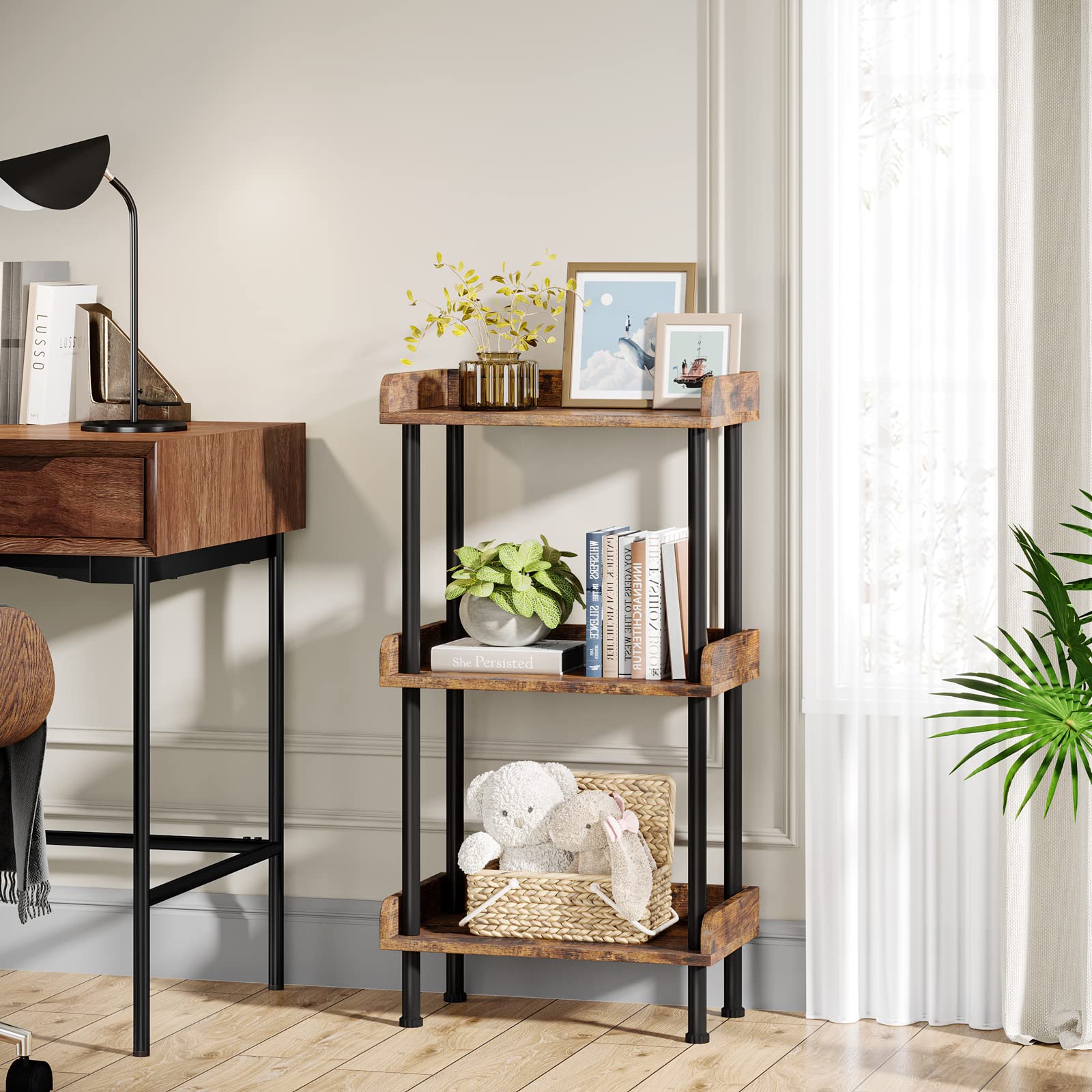 Hosfais Bookshelf top-shelf view shows space-saving organization
